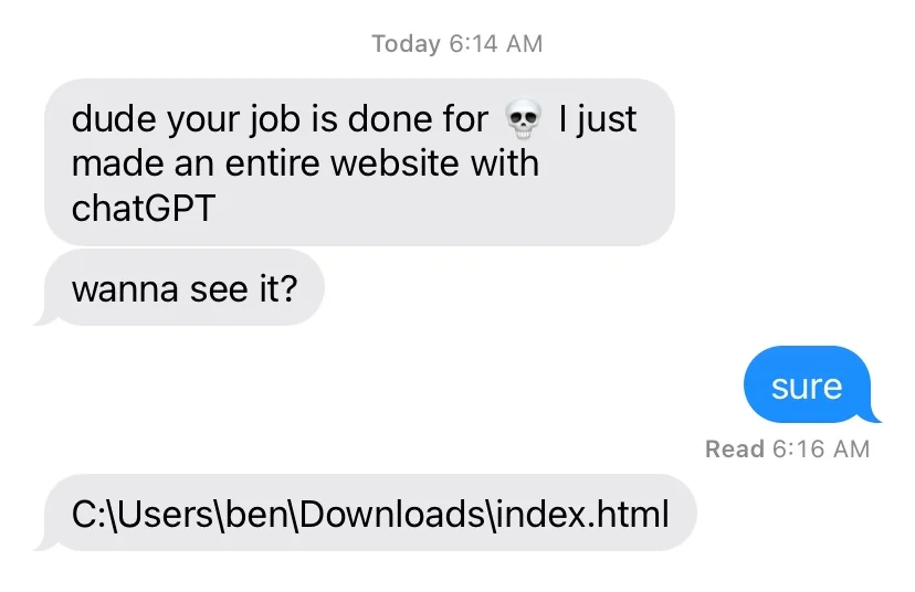 local files chat screenshot