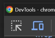 'Browser inspect and response mode buttons'