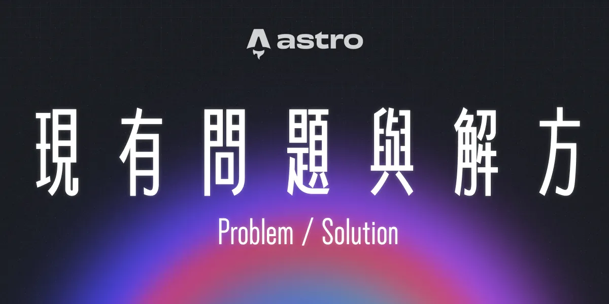 一個漂亮的漸層背景上面有一句標題:「現有問題與解方」