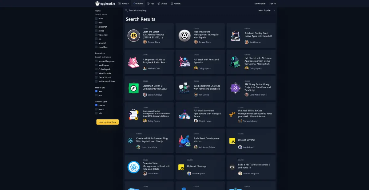 Egghead Course List