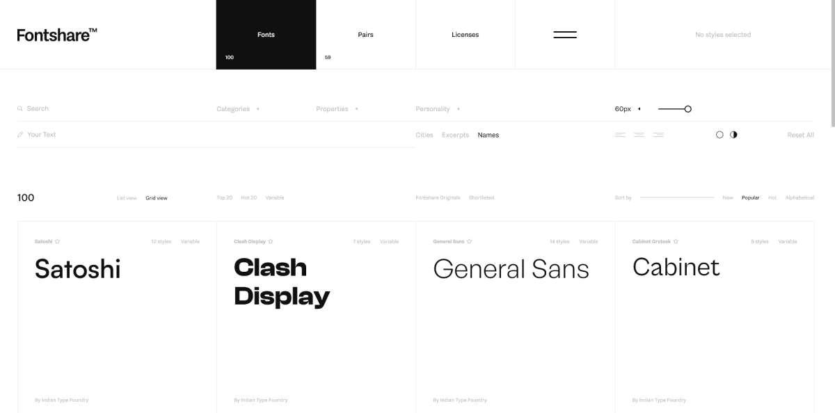 Adobe Fonts Screenshot