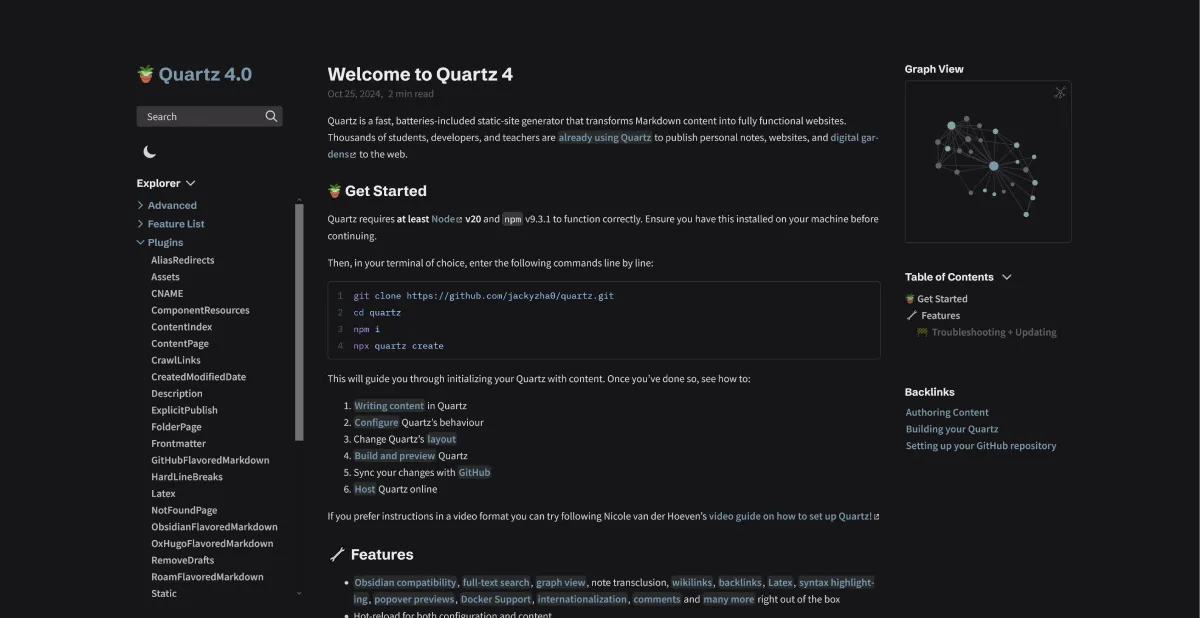 Quartz Website Screenshot