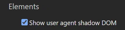 Chrome browser user agent shadow dom settings