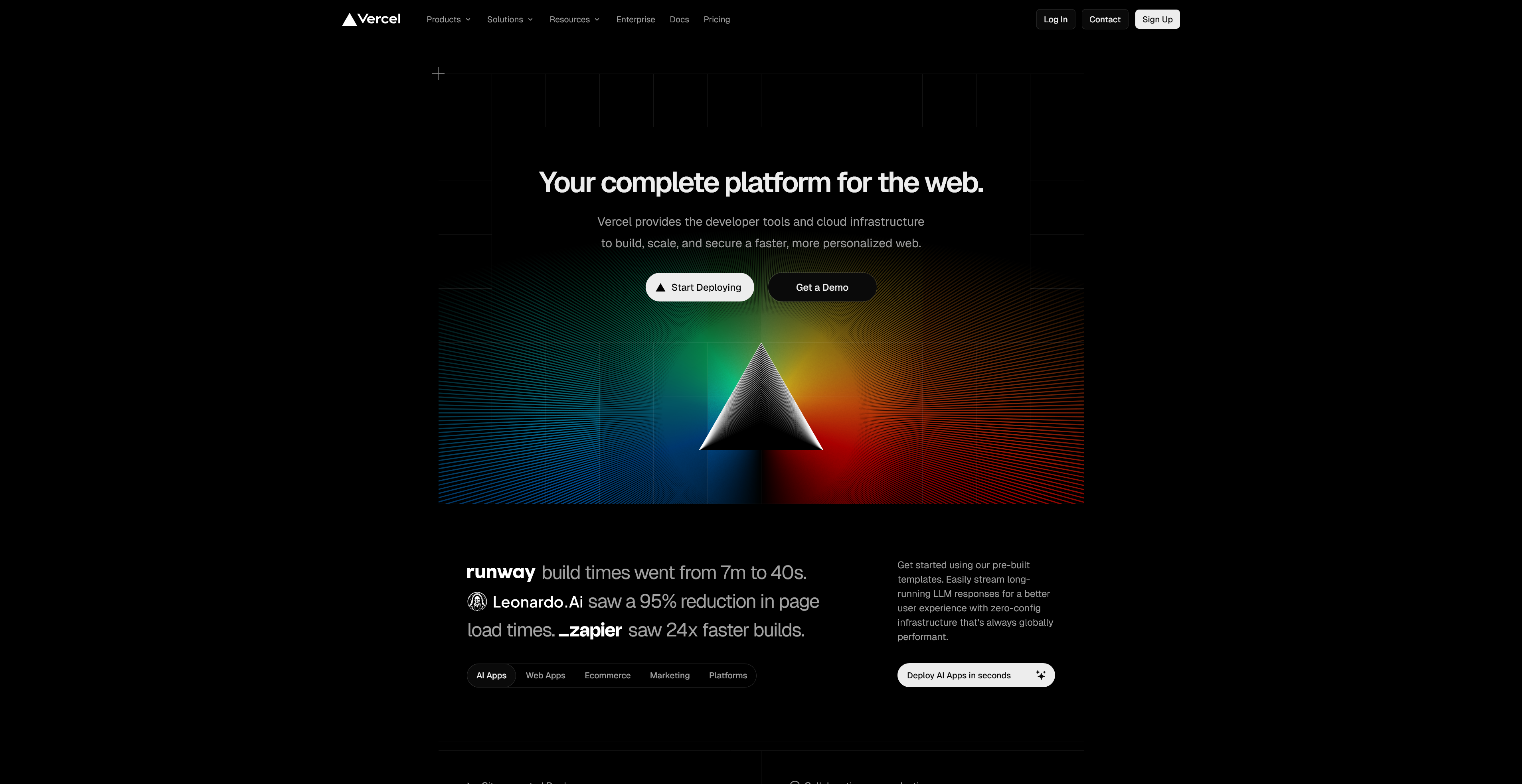 Vercel Homepage